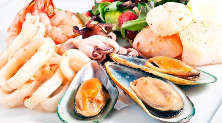 Tienda de mariscos congelados